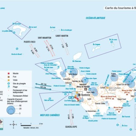 La carte du tourisme à Saint-Barthélemy