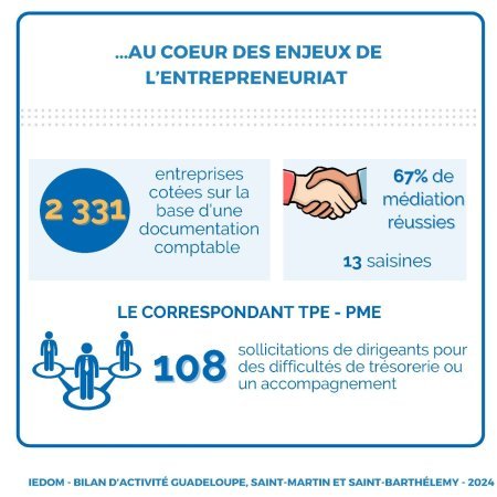 Infographie bilan des activités 2024 de l'IEDOM Guadeloupe, (…)