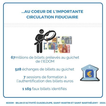 Infographie bilan des activités 2024 de l'IEDOM Guadeloupe, (…)